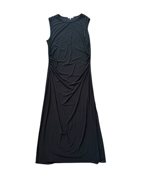 Sleeveless Black Maxi Dress with Side Ruching